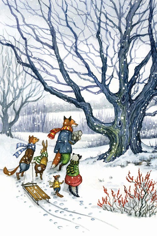 Through The Snow With Hector Fox And Friends by Astrid Sheckels wall art