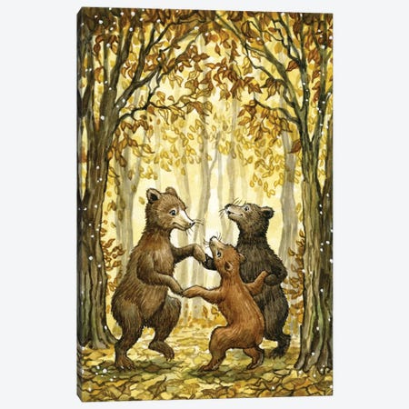 Autumn Dance Of The Bears Canvas Print #ATD4} by Astrid Sheckels Canvas Print