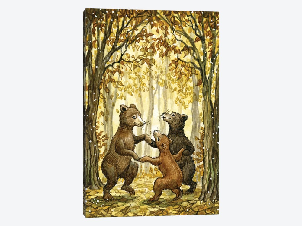 Autumn Dance Of The Bears by Astrid Sheckels 1-piece Canvas Print
