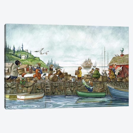 Hound Harbor Canvas Print #ATD50} by Astrid Sheckels Canvas Artwork
