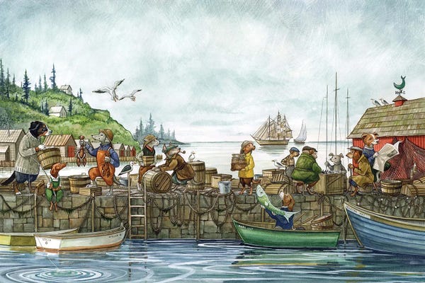 Illustrations: Hound Harbor by Astrid Sheckels