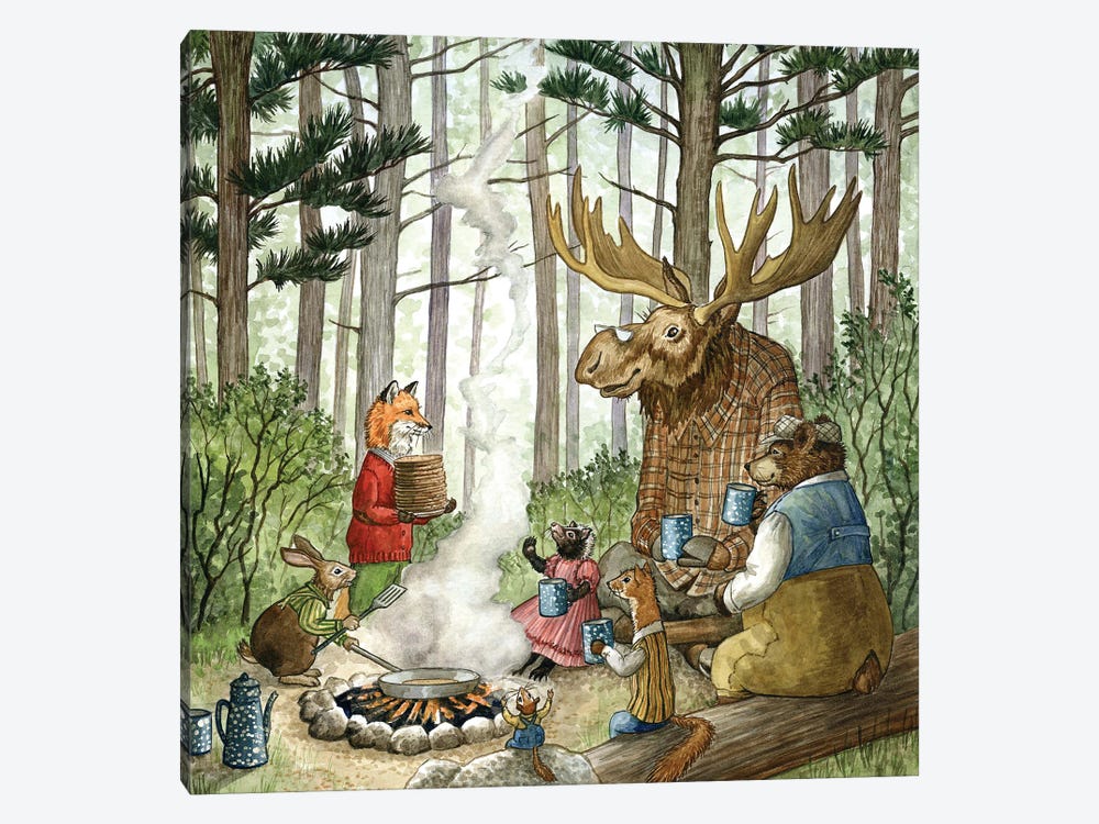 Breakfast With Hector Fox And Friends by Astrid Sheckels 1-piece Canvas Art Print