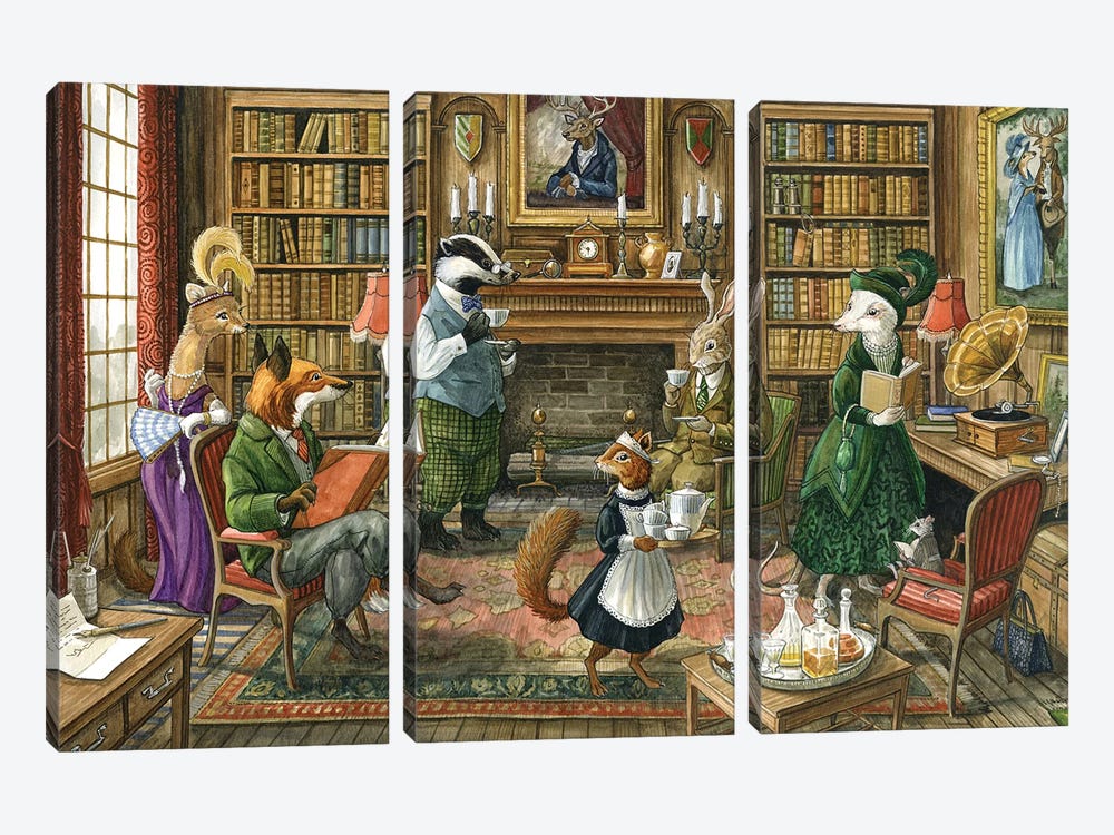It Happened In The Library by Astrid Sheckels 3-piece Art Print