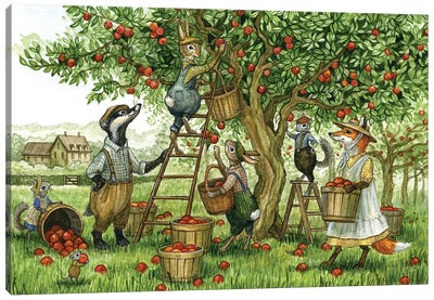 Orchard Harvest Canvas Art Print - Apple Tree Art