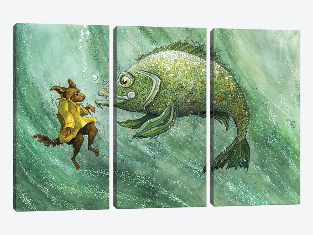 Walter And Big Boris by Astrid Sheckels 3-piece Canvas Print