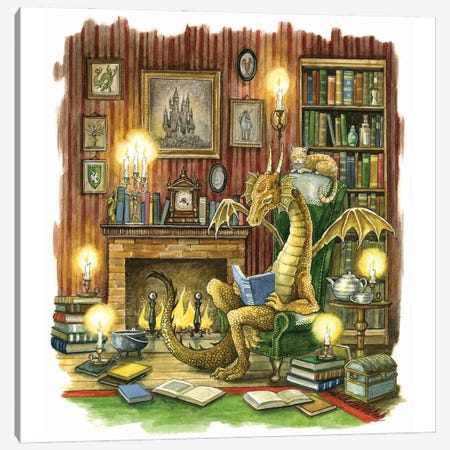 Bookworms Refuge Canvas Print #ATD7} by Astrid Sheckels Art Print