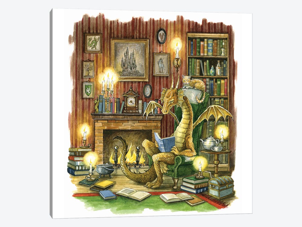 Bookworms Refuge by Astrid Sheckels 1-piece Canvas Wall Art