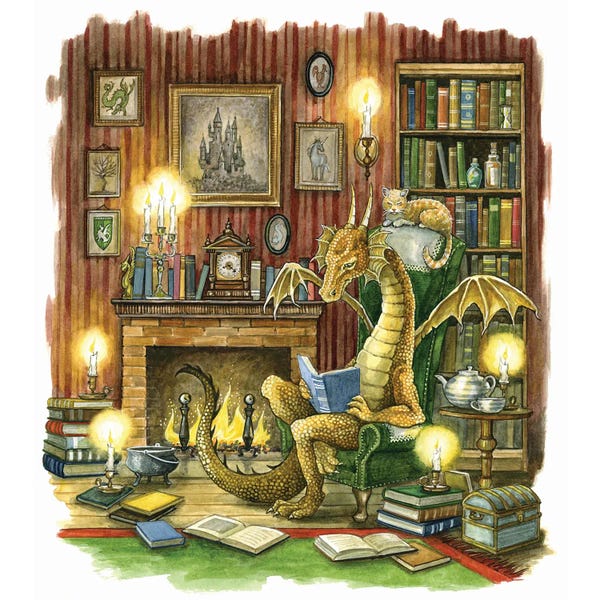 Kids Fantasy Art: Bookworms Refuge by Astrid Sheckels
