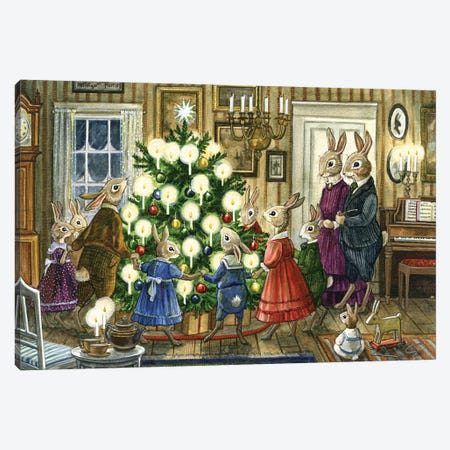 Christmas In The Parlor Canvas Print #ATD9} by Astrid Sheckels Canvas Art