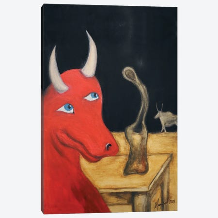 Smile Of Red Bull Canvas Print #ATF101} by Alexander Trifonov Art Print