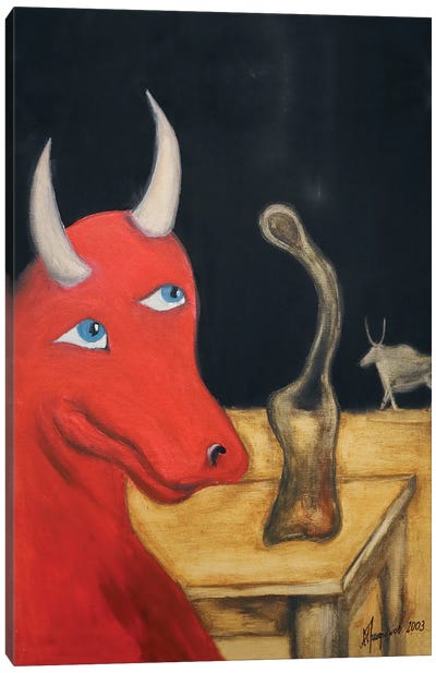 Smile Of Red Bull Canvas Art Print