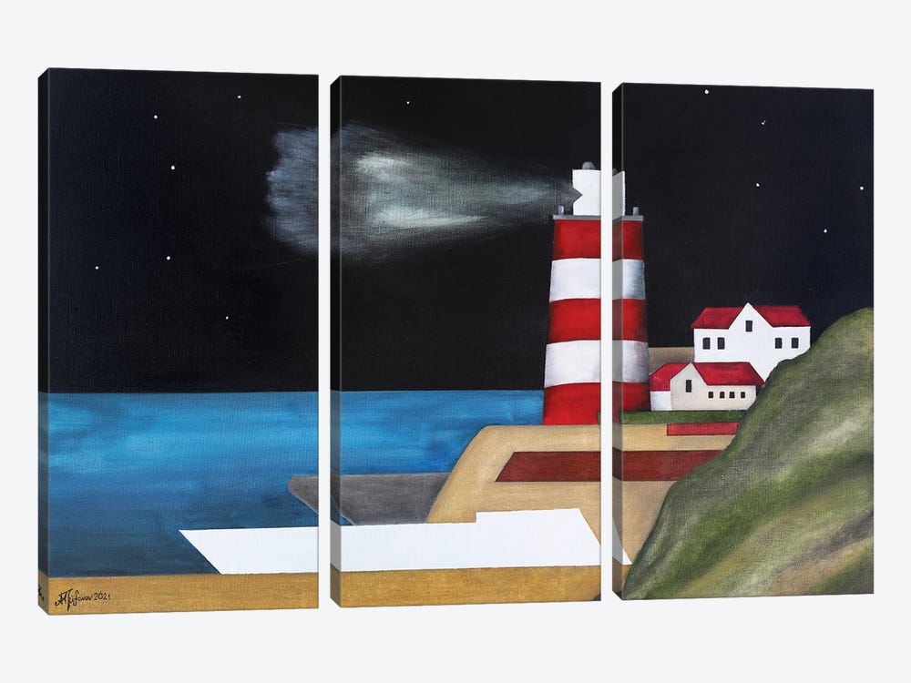 The Lighthouse by Alexander Trifonov 3-piece Canvas Wall Art