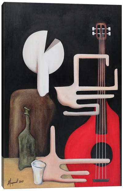 Guitar Player Canvas Art Print - Musician Art