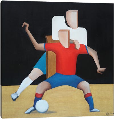 Soccer Players Canvas Art Print - Soccer Art