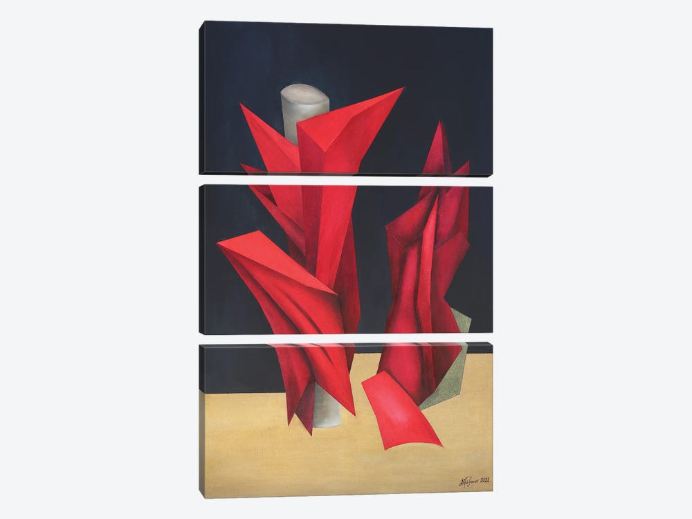 Red Crystals by Alexander Trifonov 3-piece Canvas Art