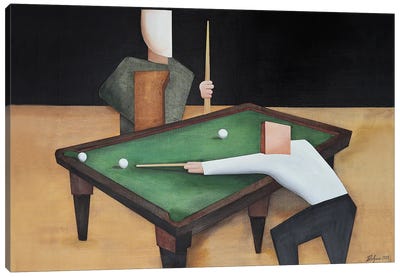 Billiard Club Canvas Art Print - Pool & Billiards Art
