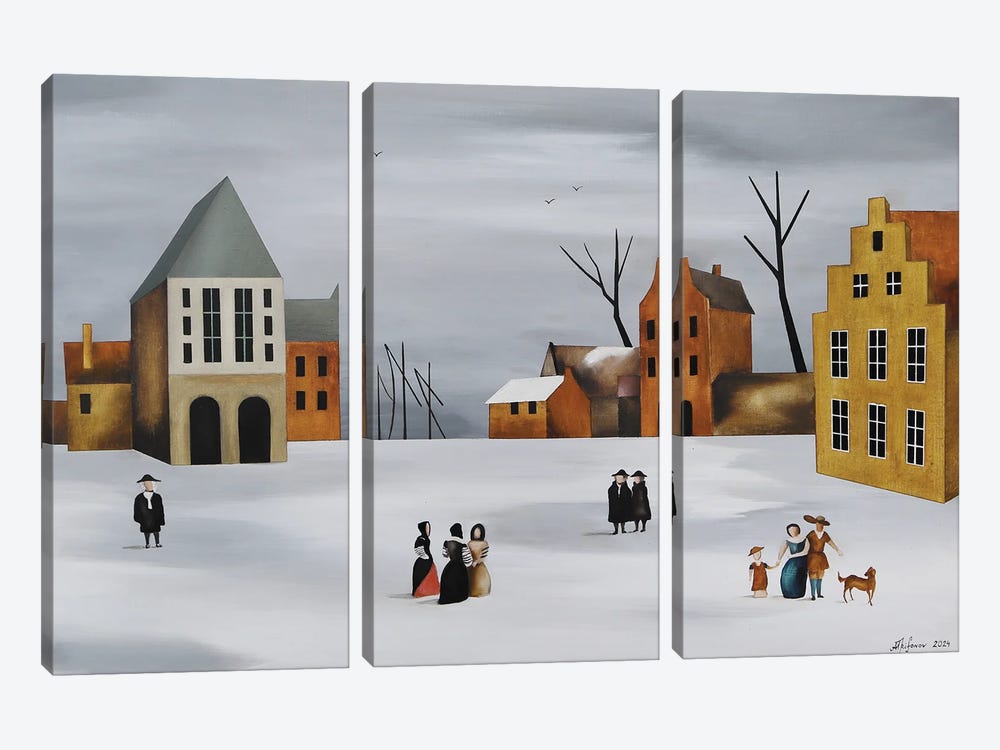 On The Main Square by Alexander Trifonov 3-piece Canvas Artwork