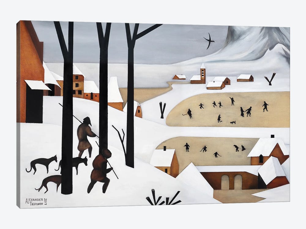 The Hunters In The Snow by Alexander Trifonov 1-piece Canvas Wall Art