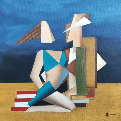 On The Beach by Alexander Trifonov framed canvas print