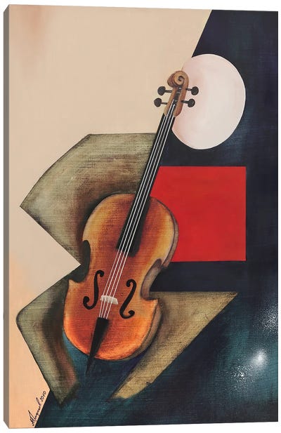 Cellist Musician II Canvas Art Print - Cello Art