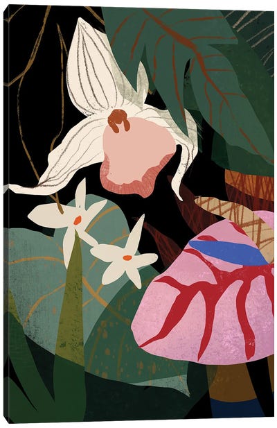 Orchid And Anthurium Canvas Art Print - Orchid Art