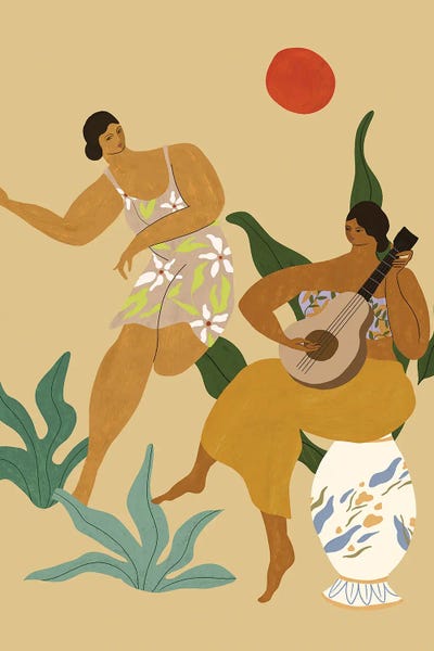 Music And Dance by Arty Guava framed canvas print