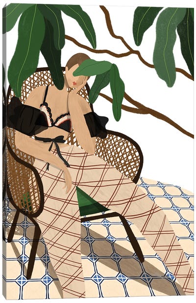 Lounging Canvas Art Print - Arty Guava