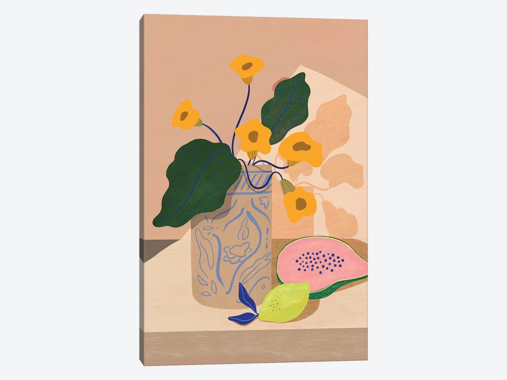 Lemon And Papaya by Arty Guava 1-piece Canvas Art Print