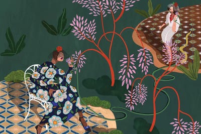 Gossip Garden by Arty Guava metal wall art