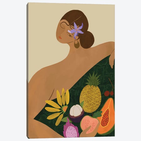 The Fruit Seller Canvas Print #ATG37} by Arty Guava Canvas Artwork
