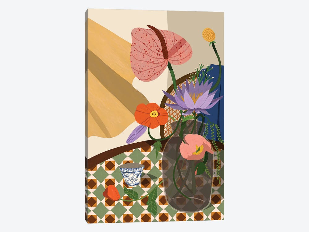 Flowers On The Dining Table by Arty Guava 1-piece Art Print