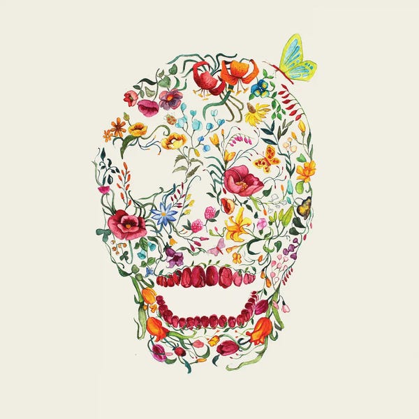 Arty Guava: Floral Skull by Arty Guava
