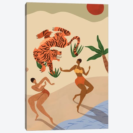 Dancing With The Tiger Canvas Print #ATG47} by Arty Guava Canvas Print