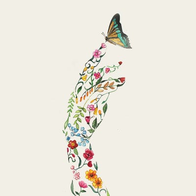 Catching Butterfly by Arty Guava metal wall art