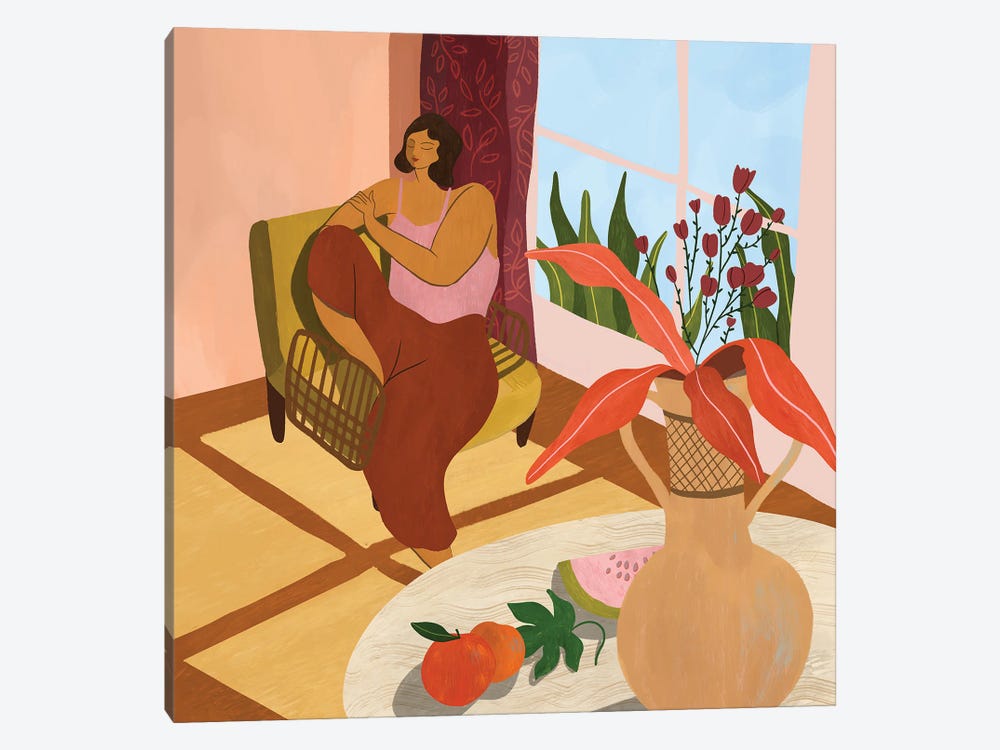 Stay At Home by Arty Guava 1-piece Canvas Print