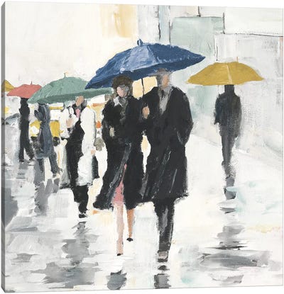 City In The Rain II Canvas Art Print - Avery Tillmon