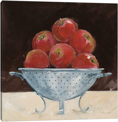 Red Apples In A Bowl Canvas Art Print - Apple Art