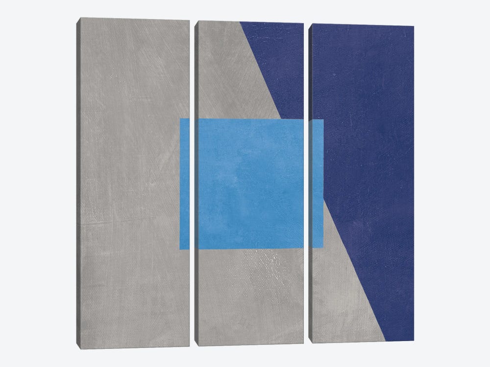 Azure Blue Silk Abstract II by Avery Tillmon 3-piece Canvas Art