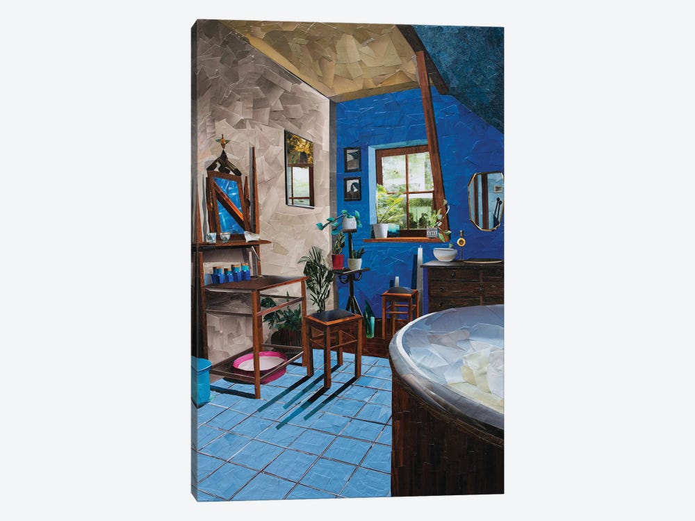 Blue Bathroom by Albin Talik 1-piece Canvas Artwork