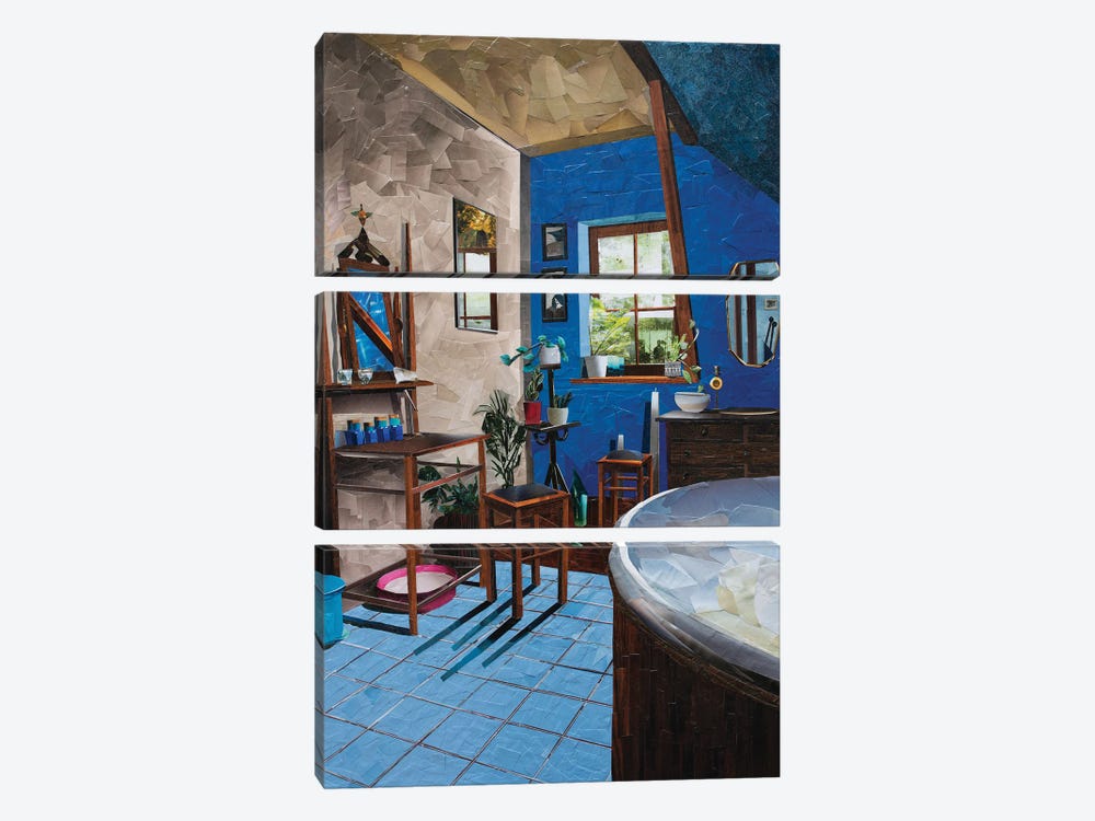 Blue Bathroom by Albin Talik 3-piece Canvas Artwork