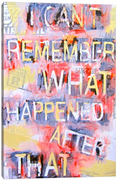 I Can't Remember What Happened Canvas Art Print - Annie Terrazzo