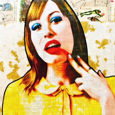 Smear It All Off by Annie Terrazzo metal wall art