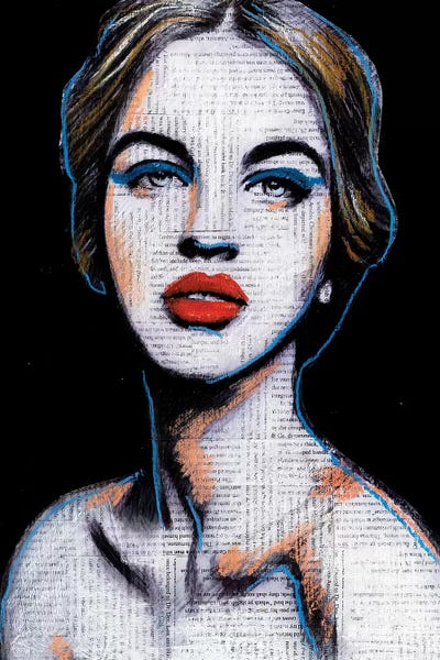 I Can't Smile I Have Too Much Makeup On by Annie Terrazzo canvas print