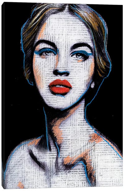 I Can't Smile I Have Too Much Makeup On Canvas Art Print - Annie Terrazzo