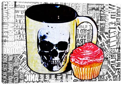 Cake Or Death Canvas Art Print - Sweets & Dessert Art