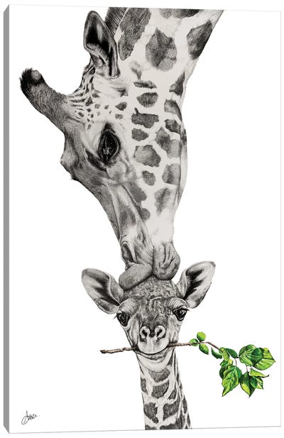 To Be Loved Canvas Art Print - Giraffe Art