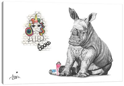 Chubby Unicorn Squad Canvas Art Print - Astra Taylor-Todd