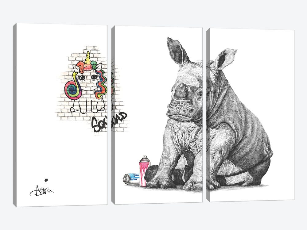 Chubby Unicorn Squad by Astra Taylor-Todd 3-piece Canvas Print