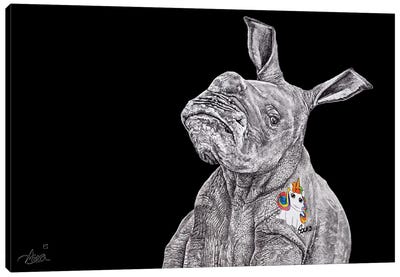 Chubby Unicorn Squad 'Inked' Canvas Art Print - Rhinoceros Art