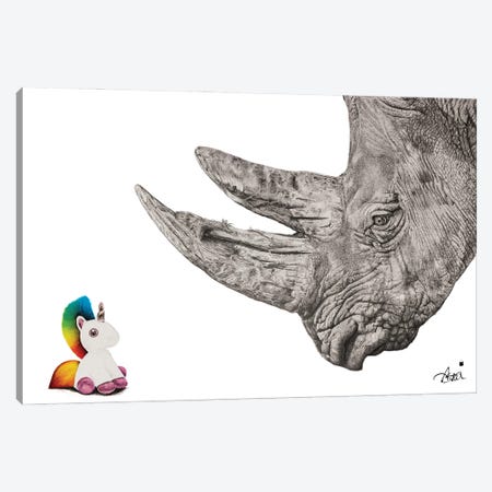 Unicorns Do Exist... They're Chubby Not Fluffy. Canvas Print #ATT6} by Astra Taylor-Todd Canvas Wall Art